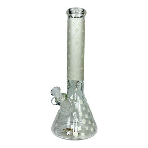 Glow in the Dark Louis Vuitton Beaker Bong 35cm White